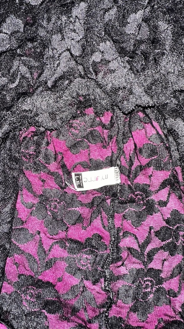 Siyah Desenli Gotik Midi Kadın Gecelik - Görsel 5