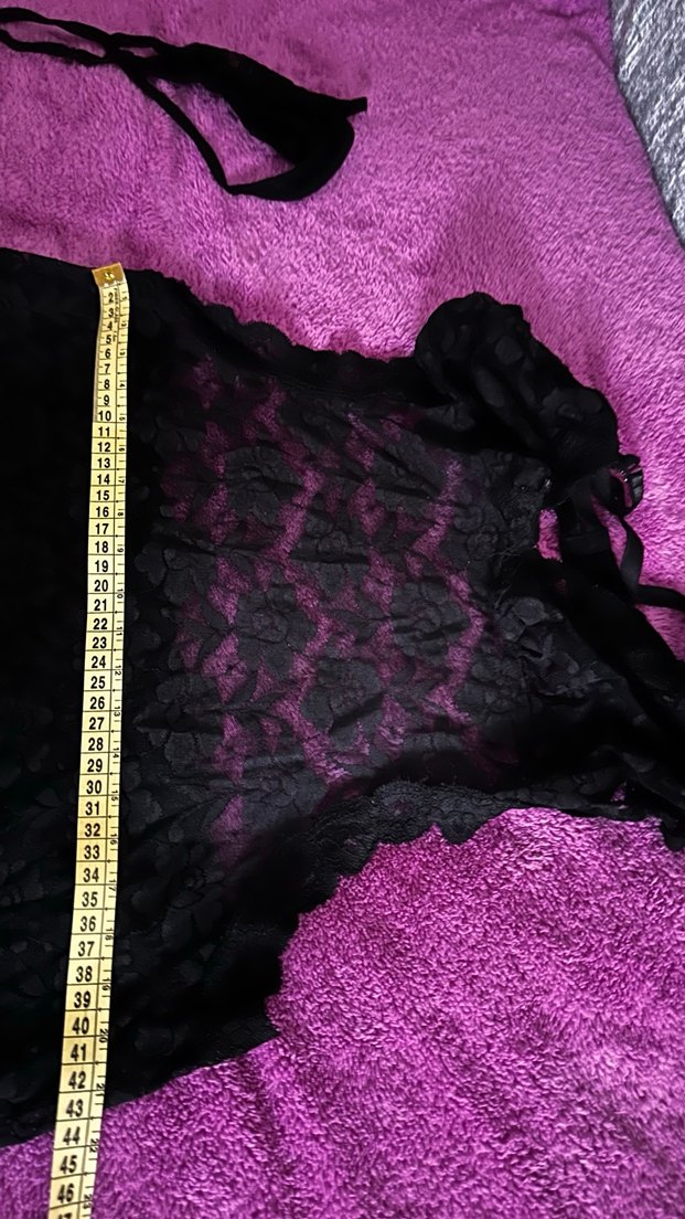 Siyah Desenli Gotik Midi Kadın Gecelik - Görsel 2