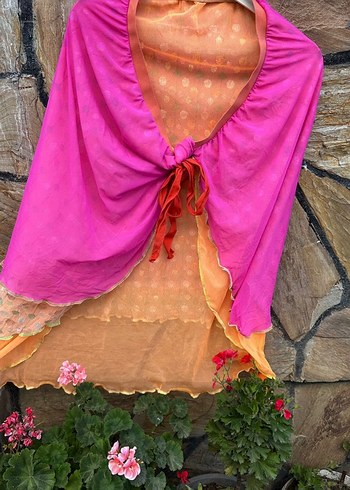 Pembe Bağlamalı Mini Pareo - Görsel 5