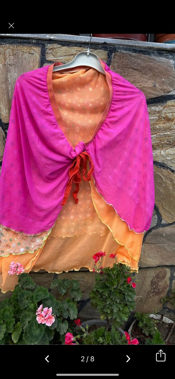 Pembe Bağlamalı Mini Pareo - Görsel 2