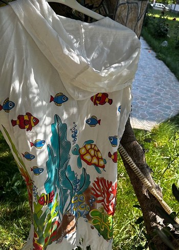 l Beden Renkli Bohem Desenli plaj kıyafeti