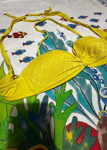 H&M Sarı Strappy Bohem Mini Bikini Üstü
