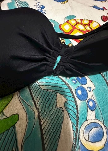 Diğer Siyah Baskılı Mini Bikini Üstü
