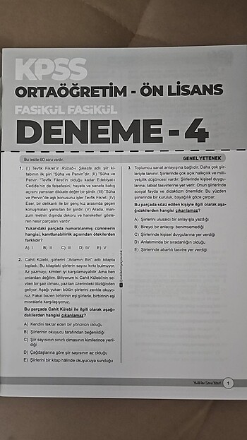  Kpss Deneme Sınavı