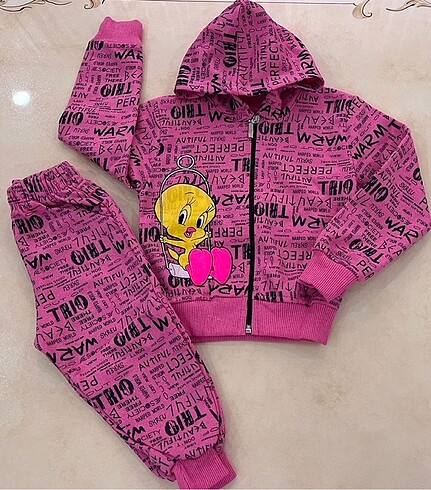 Kız çocuk 5yaş eşofman takım pembe mor