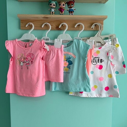 6-9 ay kız bebek etiketli pamuklu takımlar Lcwaikiki