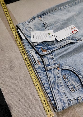 Kadın Mavi  Bol Kesim Midi Kot Pantolon - Görsel 6