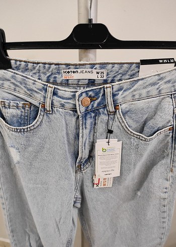 Kadın Mavi  Bol Kesim Midi Kot Pantolon - Görsel 3