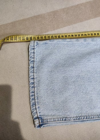 Kadın Mavi  Bol Kesim Midi Kot Pantolon - Görsel 4