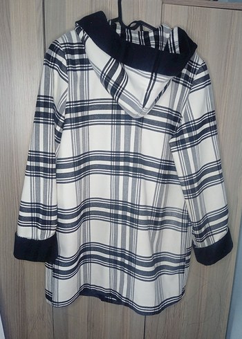 Düğmeli Ekoseli Midi Kadın Kaban - Görsel 2