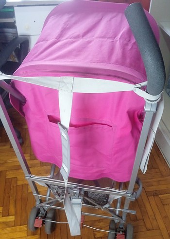 Pembe Maclaren Bebek Arabası Gri Detaylı - Görsel 3