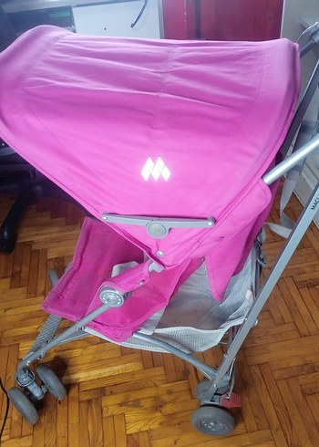 Pembe Maclaren Bebek Arabası Gri Detaylı - Görsel 2