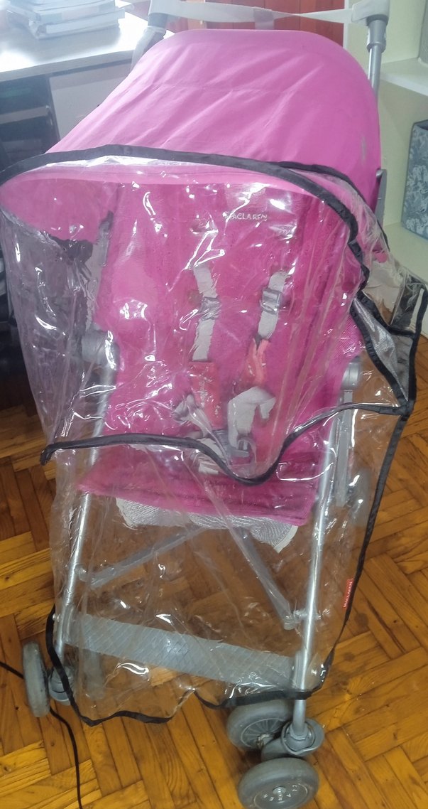 Pembe Maclaren Bebek Arabası Gri Detaylı - Görsel 4