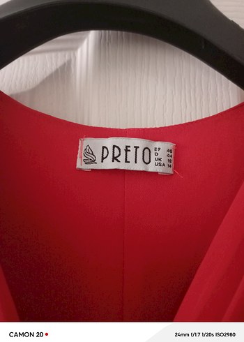 Kırmızı V Yaka Midi Drapeli Elbise - Görsel 2