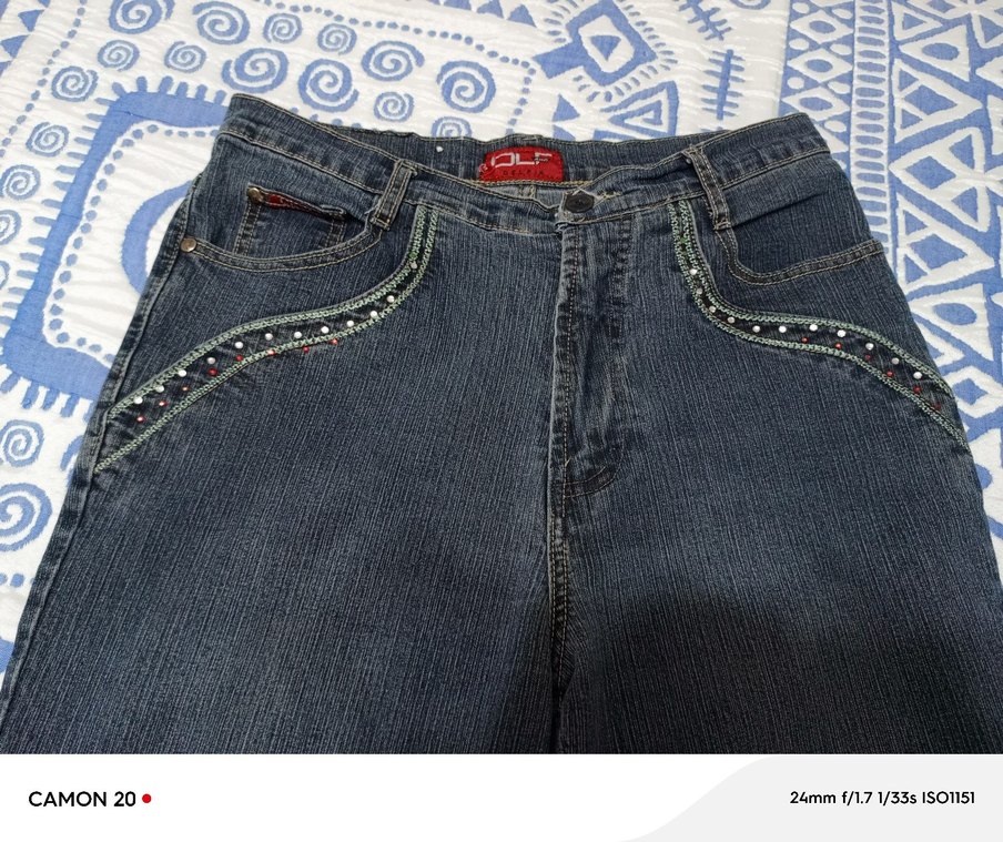 Kadın Gri Denim Kemerli Jean - Görsel 3