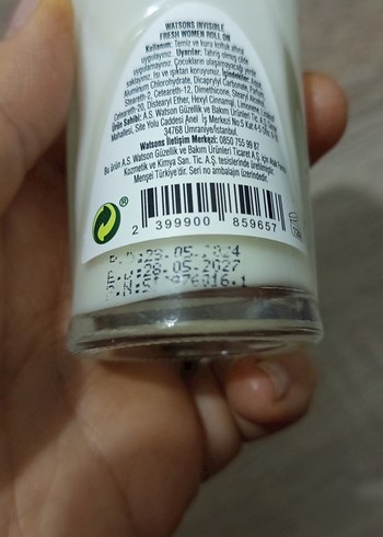 Watsons Invisible Fresh Kadın Roll-On Antiperspirant - Görsel 2