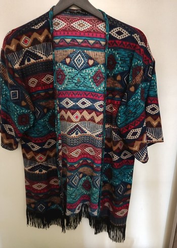 Kadın Bohem Desenli Uzun Kimono