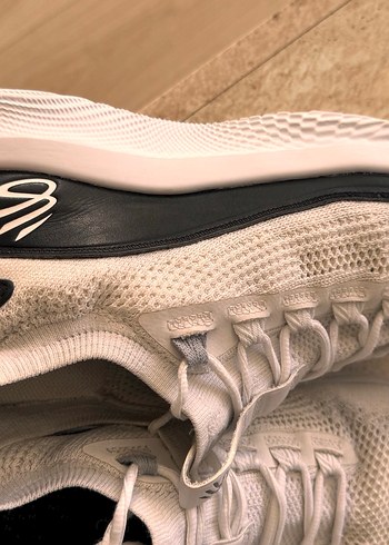 Beyaz Kadın Spor Ayakkabı - Wedge Topuklu, Cırt Cırtlı - Görsel 2