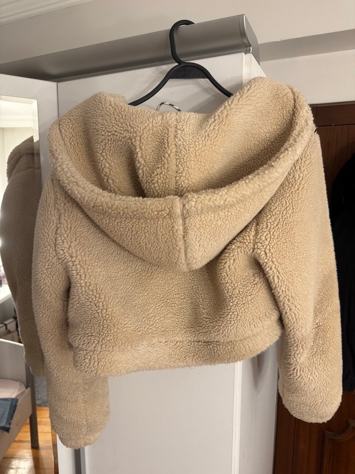 Bej Kısa Kürklü Kadın Ceket - Görsel 2