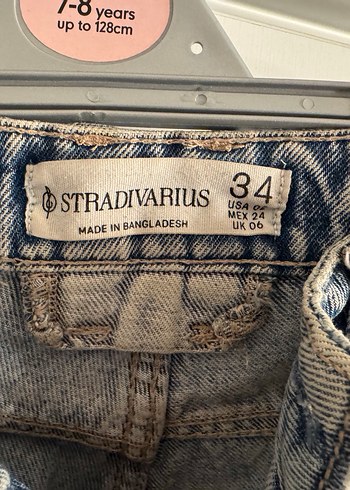 Düğmeli buz mavisi stradivarius mom fit jean - Görsel 3