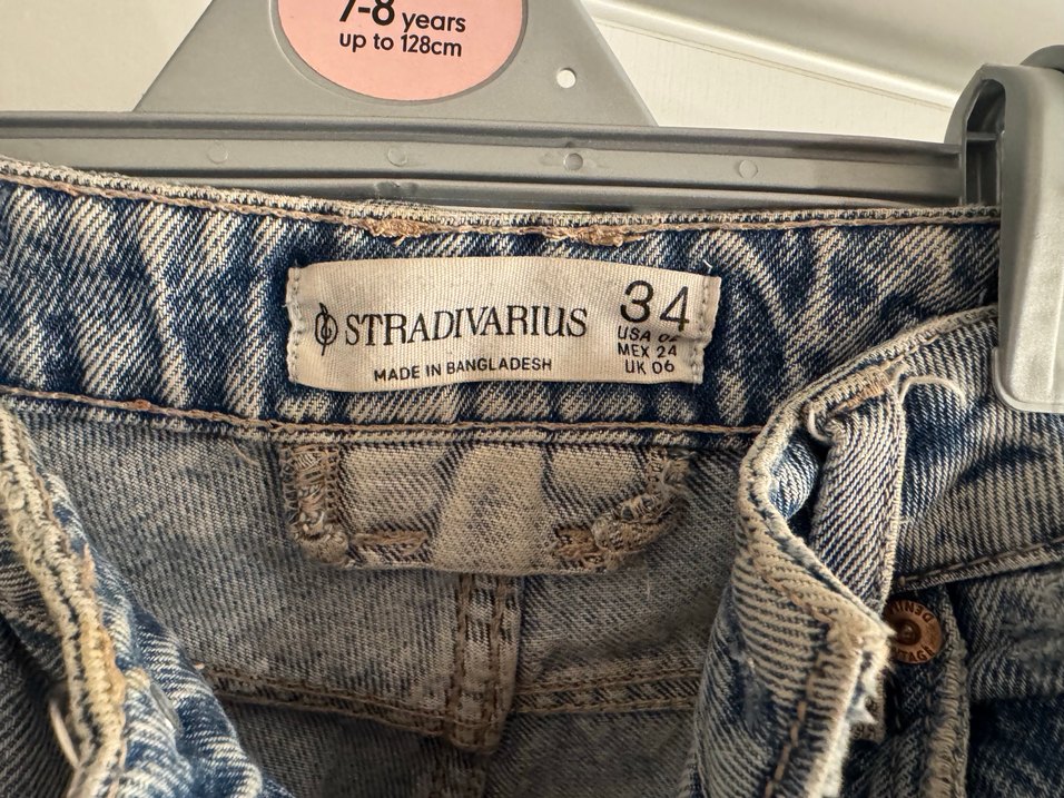 Düğmeli buz mavisi stradivarius mom fit jean - Görsel 3