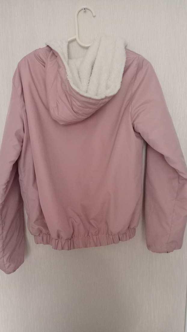 Pembe Kapüşonlu Kısa Kadın Ceket - Görsel 5