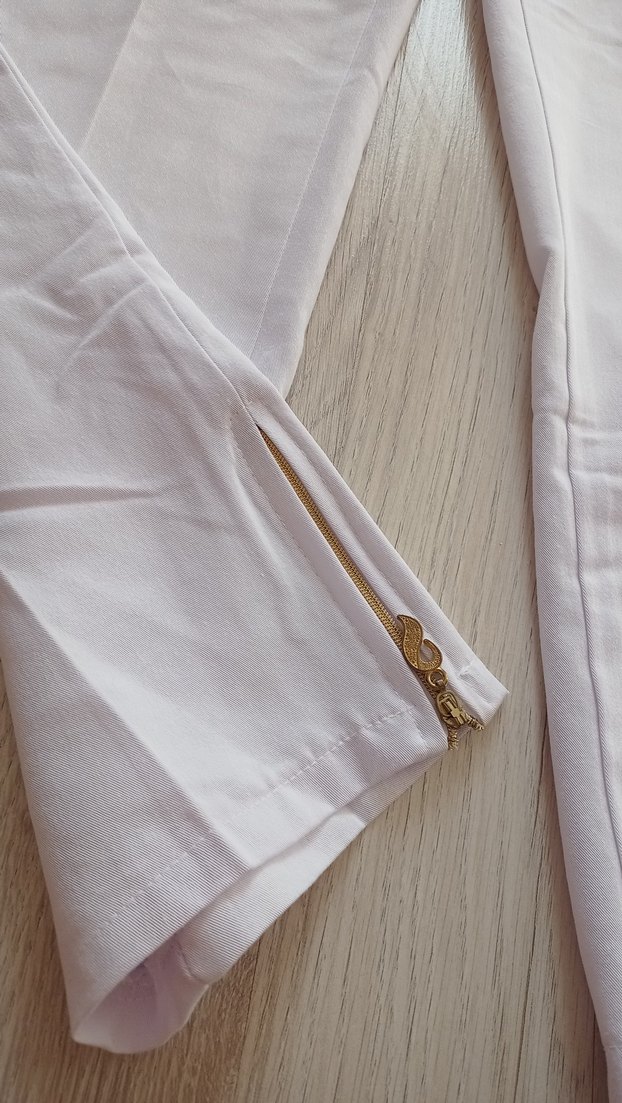 Beyaz Midi  Kadın Pantolon - Görsel 4