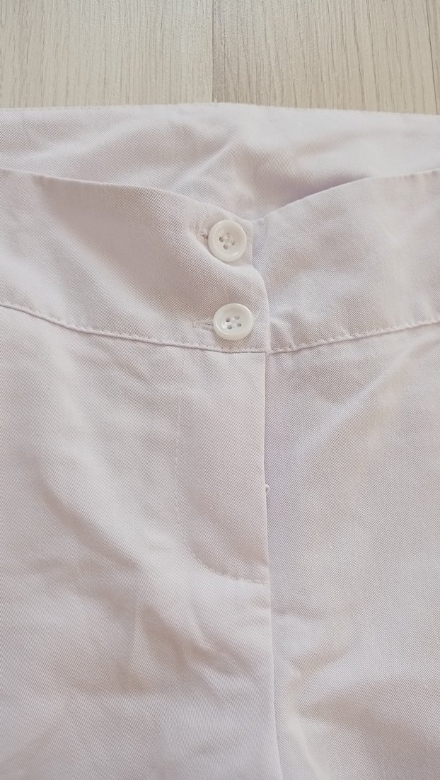 Beyaz Midi  Kadın Pantolon - Görsel 3