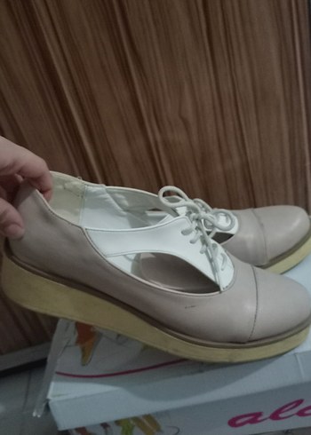 Bej Dolgu Topuklu Kadın Klasik Ayakkabı - Görsel 3