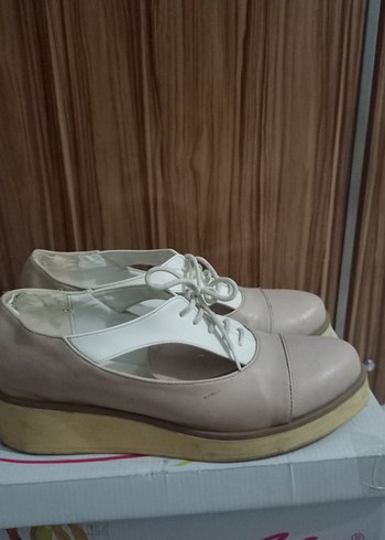 Bej Dolgu Topuklu Kadın Klasik Ayakkabı - Görsel 2