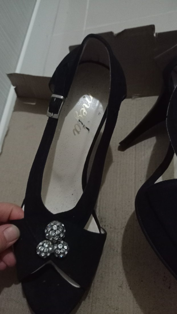 Siyah Tokalı Yüksek Topuklu Gotik Abiye Ayakkabı - Görsel 2