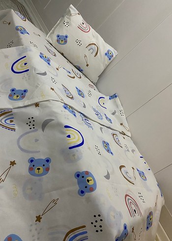 Baskılı Gri Ayıcık Desenli Bebek Nevresim Seti - Görsel 8