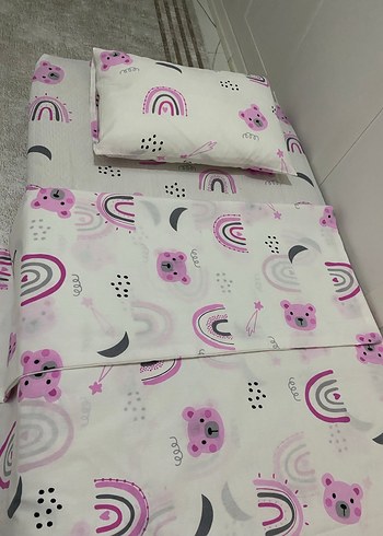 Baskılı Gri Ayıcık Desenli Bebek Nevresim Seti - Görsel 4