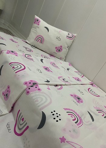 Baskılı Gri Ayıcık Desenli Bebek Nevresim Seti - Görsel 5