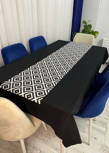 Siyah Kareli Modern Masa Örtüsü - Görsel 2