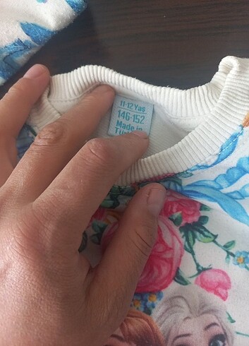 11-12 Yaş Beden beyaz Renk Kız çocuk sweat