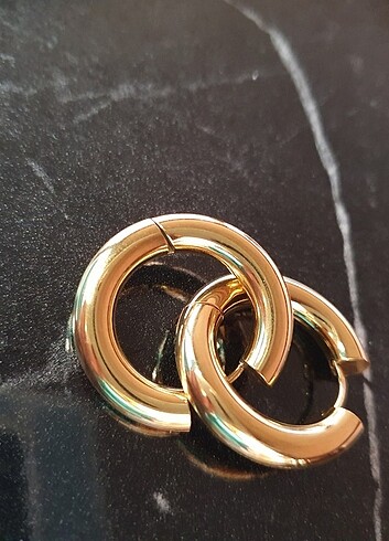 Çelik Gold Halka Küpe