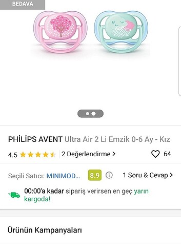 Philips Philips Avent 2li emzik