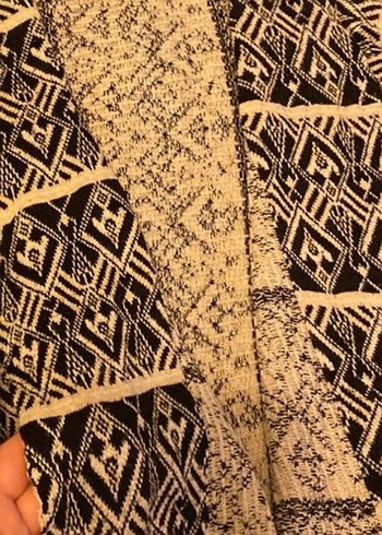 Uzun Kollu Bohem Desenli Örgü Hırka - Görsel 2