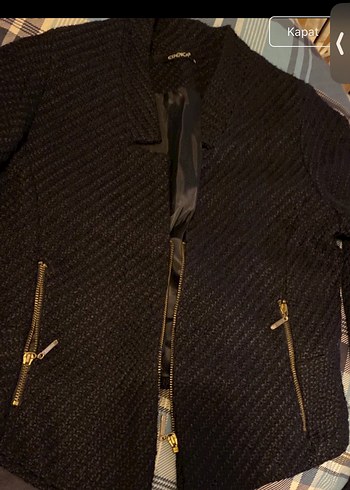 Fermuarlı Siyah Kadın Ceket - Görsel 2