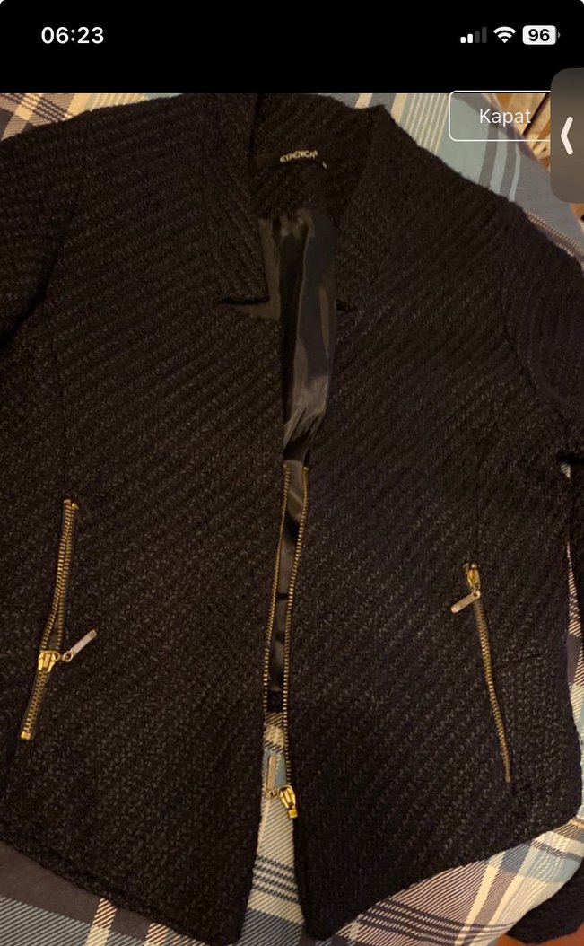 Fermuarlı Siyah Kadın Ceket - Görsel 2