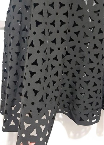 Siyah Dantelli Mini Elbise - Görsel 3