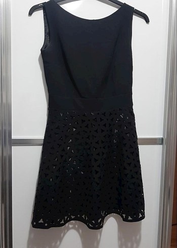 Siyah Dantelli Mini Elbise - Görsel 2