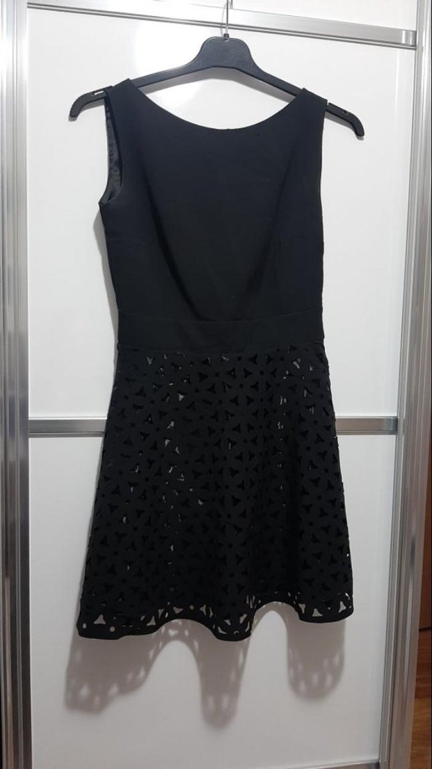 Siyah Dantelli Mini Elbise - Görsel 2