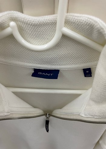 Gant Beyaz Fermuarlı Yarım Yaka Sweatshirt - Görsel 3