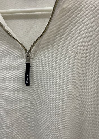Gant Beyaz Fermuarlı Yarım Yaka Sweatshirt - Görsel 4