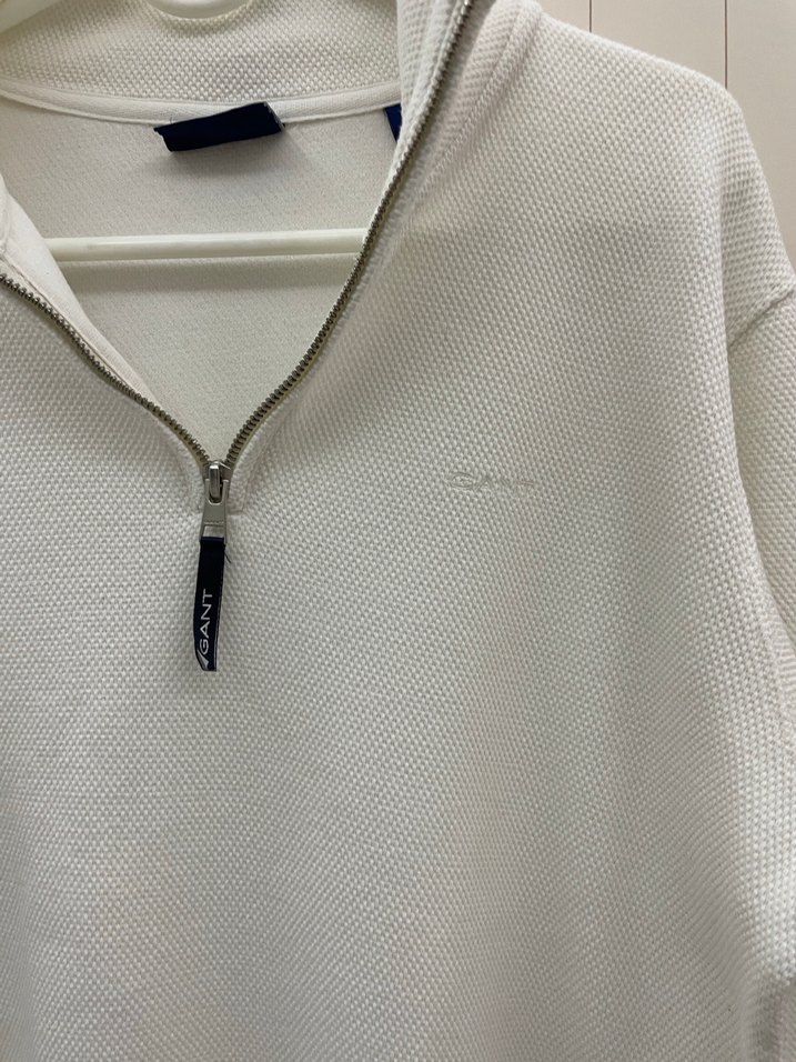 Gant Beyaz Fermuarlı Yarım Yaka Sweatshirt - Görsel 5