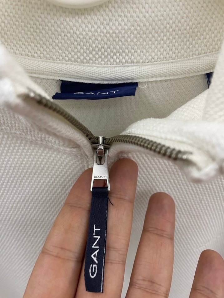 Gant Beyaz Fermuarlı Yarım Yaka Sweatshirt - Görsel 2