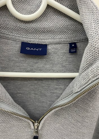 GANT Gri Yarım Fermuarlı Yak Erkek Sweatshirt - Görsel 4