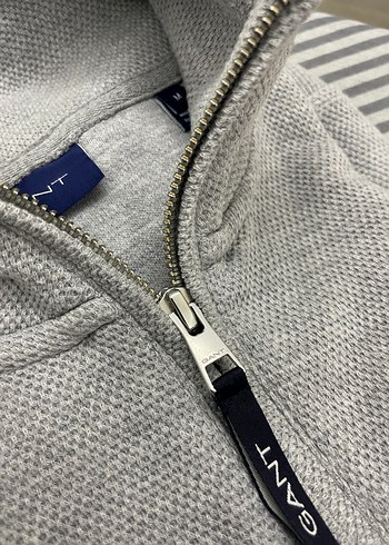 GANT Gri Yarım Fermuarlı Yak Erkek Sweatshirt - Görsel 3